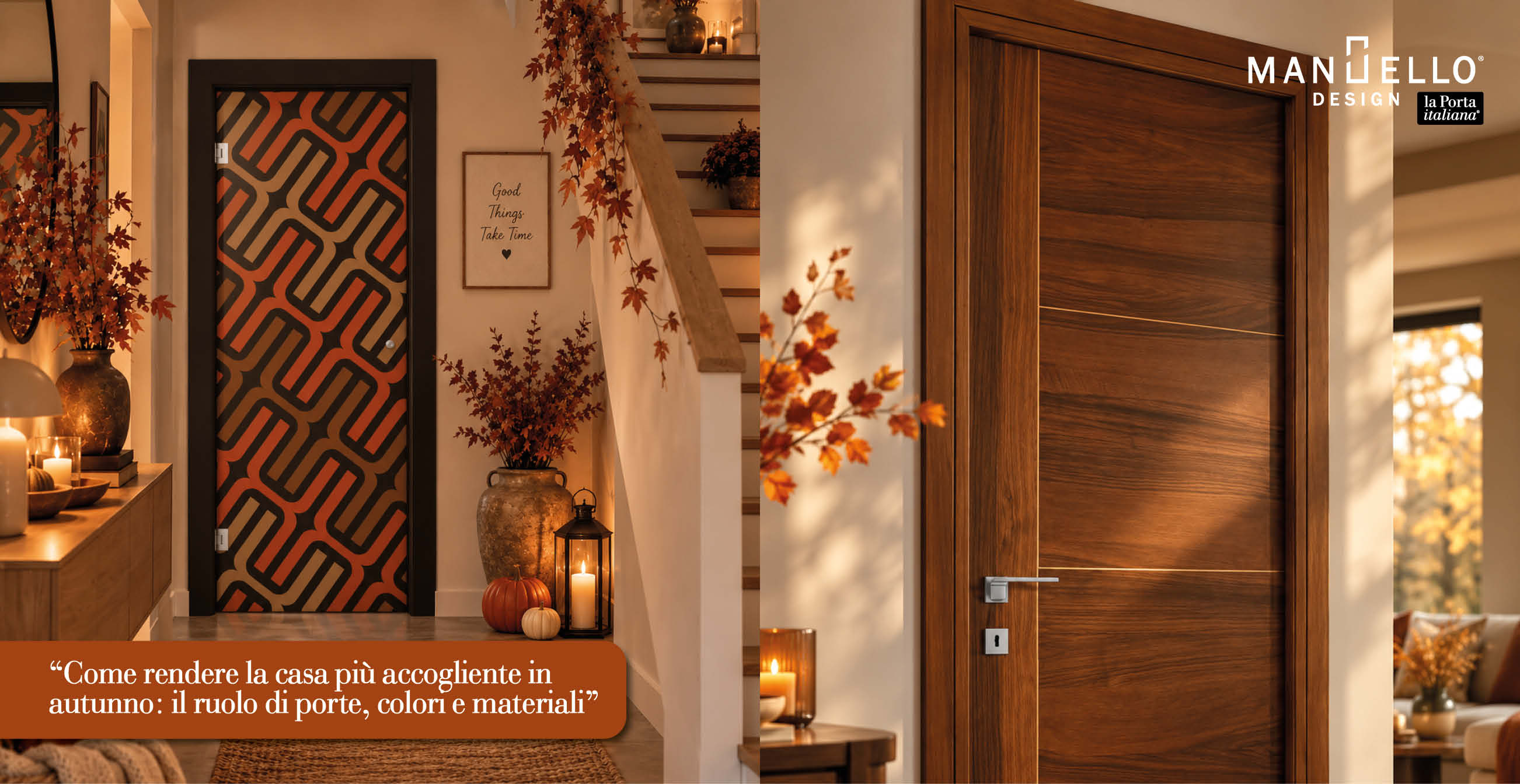 Come rendere la casa più calda e accogliente in autunno: il ruolo di porte, colori e materiali